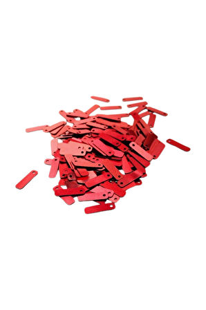 Kırmızı 15 x 5 mm Dantel Oya Yazma Halhal Abiye Lazer Kesim Pul 1000 adet / 40 gram