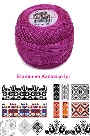 Kaplan Etamin Ve Kanaviçe İpi 8 No Kod/Renk: 113 - Royaleks