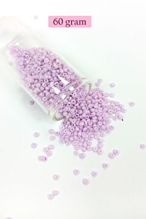 Dökme Cam Kum Boncuk (11/0) 2 mm - 60 Gram -  Açık Pembe - BNC043