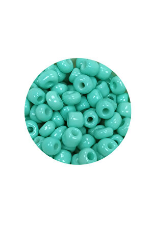 Dökme Cam Kum Boncuk Büyük Boy (6/0) 4 mm - 60 Gram - Açık Yeşil - BNC124
