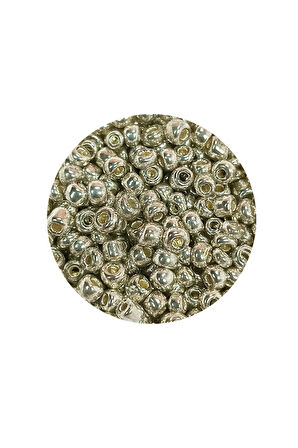 Dökme Cam Kum Boncuk (8/0) 3 mm - 60 Gram - Parlak Gümüş - BNC188