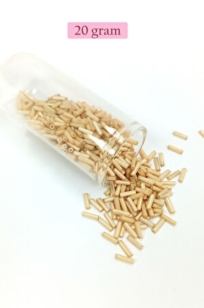 Uzun Boru Kesme Boncuk Çap 2mm Uzunluk 10 mm - 4 Renk - Toplam 80 Gram - BNC427