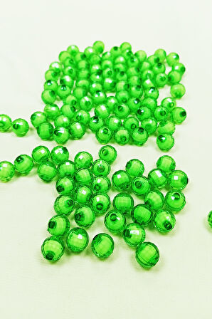Dünya Boncuk İçten Boncuklu Bileklik Çanta Boncuğu 10 mm 50 gr Yeşil - BNC460