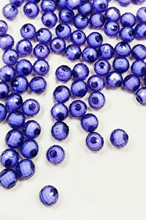 Dünya Boncuk İçten Boncuklu Bileklik Çanta Boncuğu 10 mm 50 gr Eflatun - BNC461