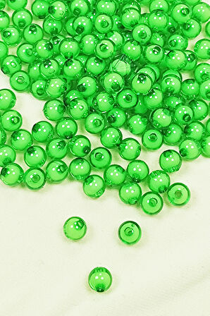 Yuvarlak Boncuk İçten Boncuklu Bileklik Çanta Boncuğu 8 mm 50 gr Yeşil - BNC471