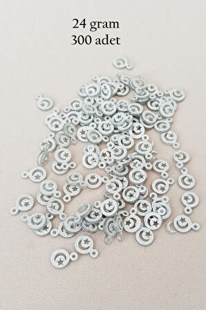 Oya Abiye Bileklik Kolye Pleksi Metalik Plastik Pul Gümüş Renk 24 gram 300 adet - BNC576