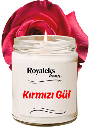 Doğal Özel Seri Kokulu Dekoratif Kavanoz Mum 210 cc - Kırmızı Gül Esansı - RYL