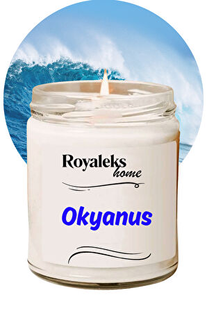 Doğal Özel Seri Kokulu Dekoratif Kavanoz Mum 210 cc - Okyanus Esansı - RYL