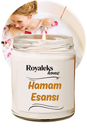 Doğal Özel Seri Kokulu Dekoratif Kavanoz Mum 210 cc - Hamam Esansı - RYL