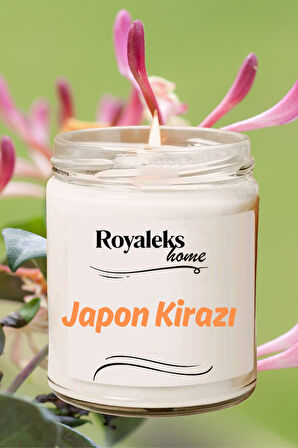 Doğal Özel Seri Kokulu Dekoratif Kavanoz Mum 210 cc - Japon Kirazı Esansı - RYL