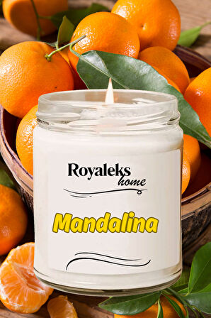 Doğal Özel Seri Kokulu Dekoratif Kavanoz Mum 210 cc - Mandalina Esansı - RYL