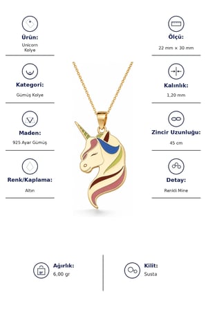 Unicorn Kolye - Altın
