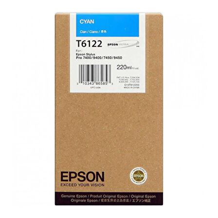 Epson T6122-C13T612200 Mavi Orijinal Kartuş