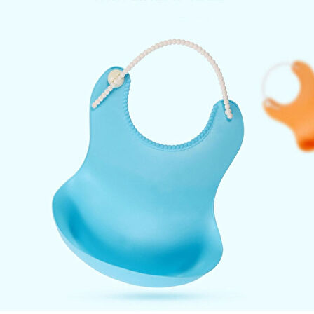 Çocuk Bebek Mama Önlüğü Dökülme Engelleyici Bükülebilir Mavi 