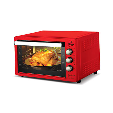 HAF-441 DESTAN ELEKTRİKLİ KIRMIZI KARE FIRIN 40-42LT 1500W 