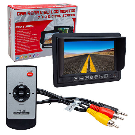 7 12V-24V 3 KANAL AV GİRİŞLİ MONİTÖR 