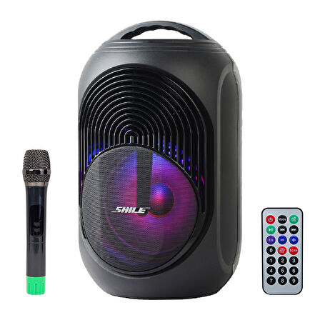 SL-2018A EL MİKROFONLU-2 MİK GİRİŞ-2 GİTAR GİRİŞLİ-KUMANDALI USB+SD+BT IŞIKLI ŞARJLI SEYYAR ANFİ 