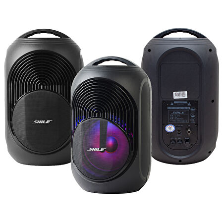 SL-2018A EL MİKROFONLU-2 MİK GİRİŞ-2 GİTAR GİRİŞLİ-KUMANDALI USB+SD+BT IŞIKLI ŞARJLI SEYYAR ANFİ 