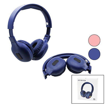 AIR MAX RGB RENKLİ IŞIKLI ŞARJLI BLUETOOTH KULAK ÜSTÜ KABLOSUZ KULAKLIK PL-2360 