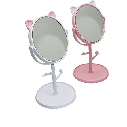 6&amp;quot; - PLASTİK YUVARLAK - KULAKLI ORGANİZERLİ - TAKI ASKILI MAKYAJ AYNASI 