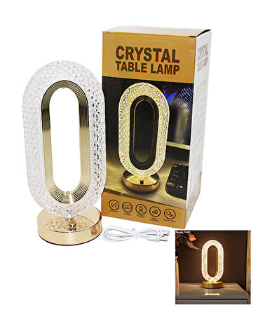 BÜYÜK OVAL 3 RENK LED DOKUNMATİK USB ŞARJLI MASA LAMBASI 