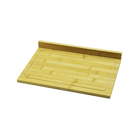 AHŞAP BAMBU KESİM PANOSU KANALLI - TEK KENAR YÜKSELTİ=3CM  24X35CM 