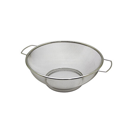 24CM METAL KULPLU ÇELİK İNCE TEL SEPET SÜZGEÇ 