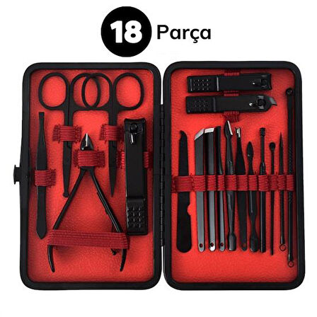 18 Parça Çanta Tipi Manikür Pedikür Tırnak Bakım Seti 