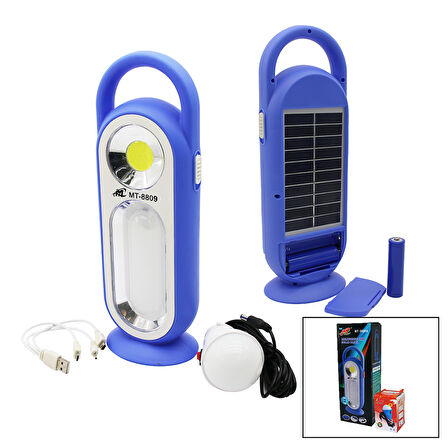 3IN1SOLAR - PİLLİ - USB ŞARJLI - FENER IŞILDAK POWERBANK LED - COB - SEYYAR AMPUL 