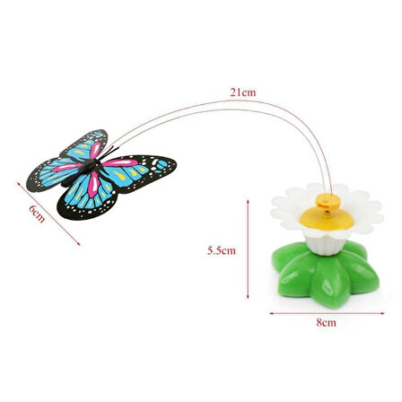 Hareketli Dönen Kelebek - Kedi Oyuncağı ( Pille Çalışır) 