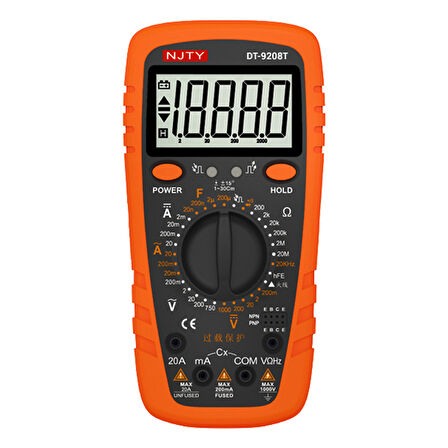 NJTY DT-9208T EL TİPİ MULTİMETRE DIGITAL ÖLÇÜ ALETİ 