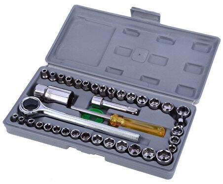 40 PARÇA  LOKMA TAKIMI PLASTİK KUTULU COMBINATION SOCKET WRENCH SET 