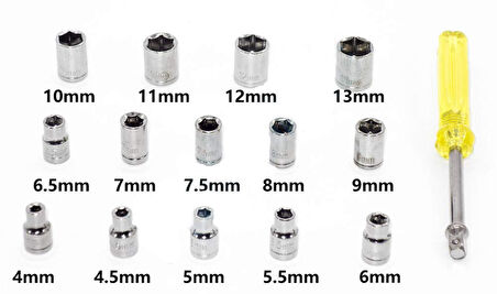 40 PARÇA  LOKMA TAKIMI PLASTİK KUTULU COMBINATION SOCKET WRENCH SET 