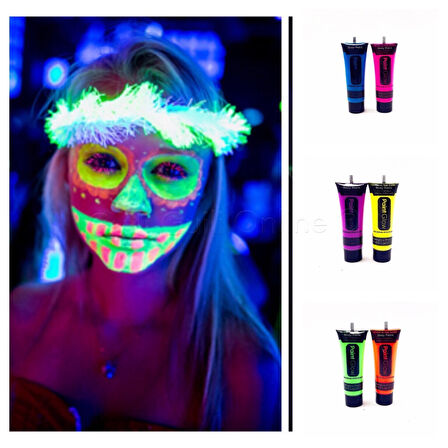 Glow Boya Fosforlu Krem Boya 12 Adet 