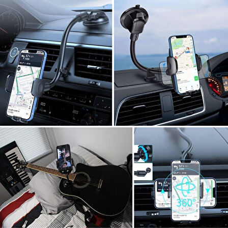 Ayarlanabilir Vakum Kilitli Cam Ve Torpidoya Takılabilen Telefon Tutucu 