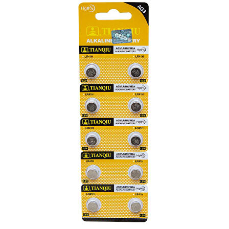 TIANQIU AG3 LR41 ALKALİN SAAT PİLİ 10LU PAKET *OXFORD 