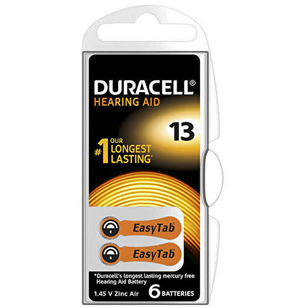 DURACELL 13 NO KULAKLIK PİLİ 6LI PAKET 