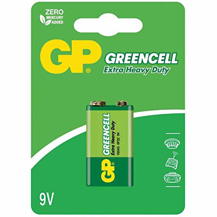 GP 1604GLF GREENCELL 9 VOLT BLİSTERLİ PİL TEKLİ FİYAT 
