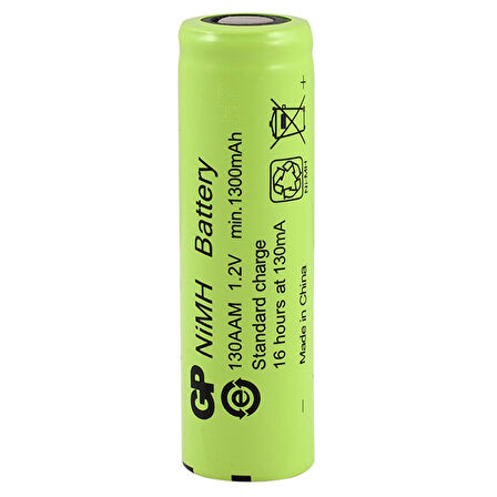 GP 130AAM 1.2 VOLT 1300 MA DUZ-KAFA ŞARJLI KALEM PİL 