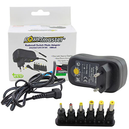 3 VOLT - 12 VOLT - 1 AMPER 30W AYARLI SWITCH MODE ADAPTÖR 
