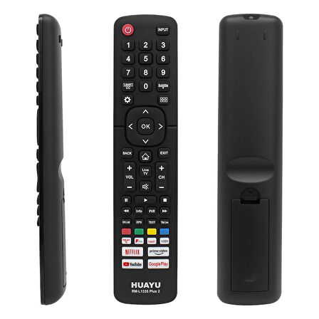 RM-L1335 PLUS2 HISENSE NETFLIX-PRIME-YOUTUBE-RAKUTEN-GOOGLE PLAY-VUDU TUŞLU LCD LED TV KUMANDASI 