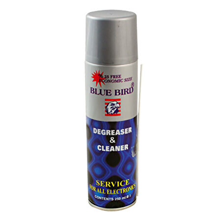 YAĞSIZ SPREY BLUE BIRD DEGREASER CLEANER (BB-251) MAVİ 250 ML 