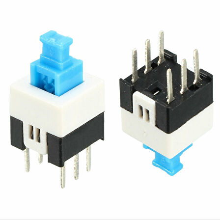 TACTILE PUSH BUTTON ON/OFF ANAHTARLI SWİTCH 7X7 MM 6 BACAKLI KİLİTLİ (IC-196) 