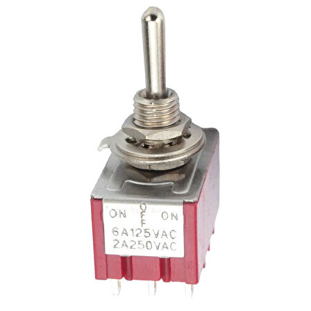 TOGGLE SWİTCH ON-OFF-ON Ø6MM 12P MTS-403 (IC-148D) 