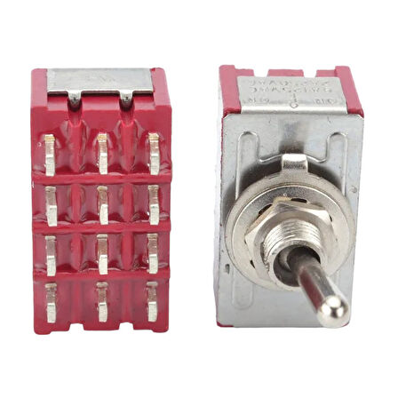 TOGGLE SWİTCH ON-OFF-ON Ø6MM 12P MTS-403 (IC-148D) 