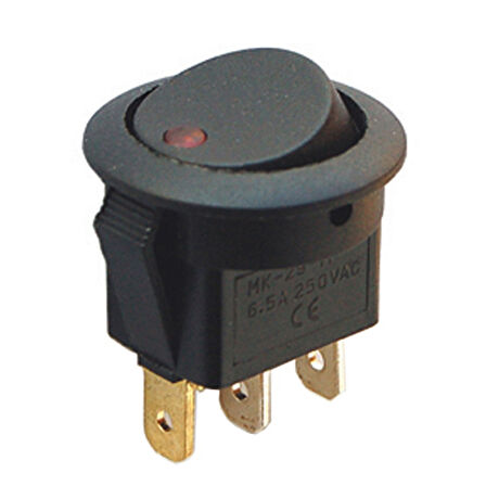 YUVARLAK NOKTA IŞIKLI 3 PİN 12 VOLT ON-OFF ANAHTAR (IC-132A) 