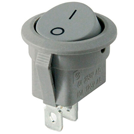 IC-133B GRİ ON-OFF 2 PIN IŞIKSIZ YUVARLAK ANAHTAR 
