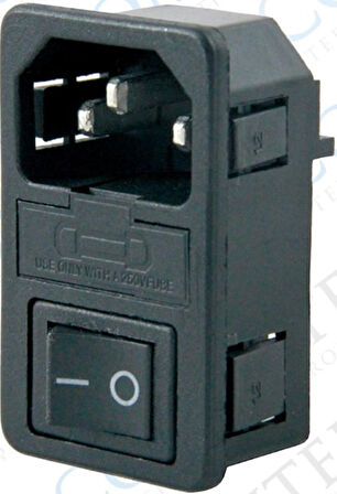 C14 POWER SOKET ERKEK ANAHTARLI+FUSELİ KULAKSIZ UL (IC-214A-S) 
