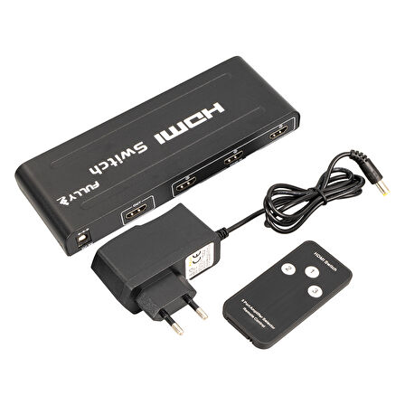G-538H 3 GİRİŞ 1 ÇIKIŞ HDMI SWITCHER TOPLAYICI METAL KASA ADAPTÖRLÜ 