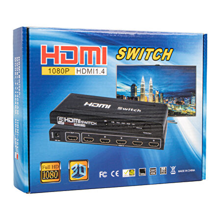 G-538H 3 GİRİŞ 1 ÇIKIŞ HDMI SWITCHER TOPLAYICI METAL KASA ADAPTÖRLÜ 